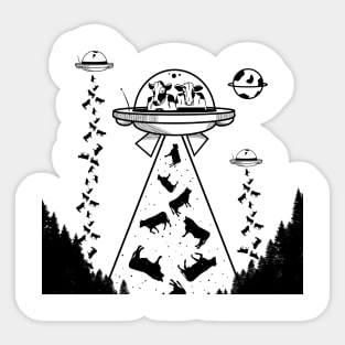 Cows are aliens Sticker